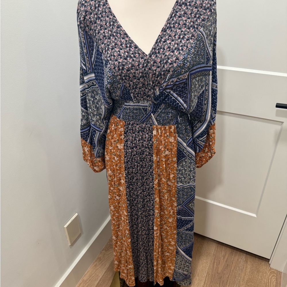 Multicolor Patterned Bohemian Style Women's Dress